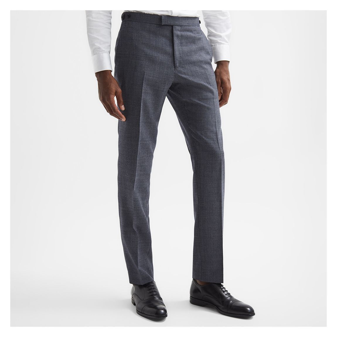 Navy Leadenhall Straight Wool Trousers main product photo