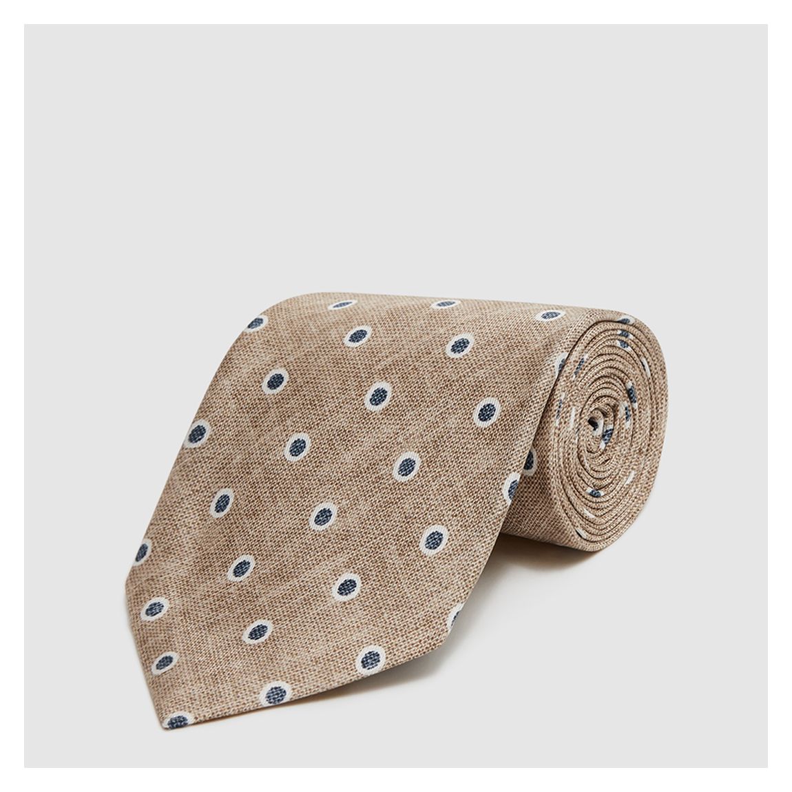Beige Porto Dot Silk Tie main product photo