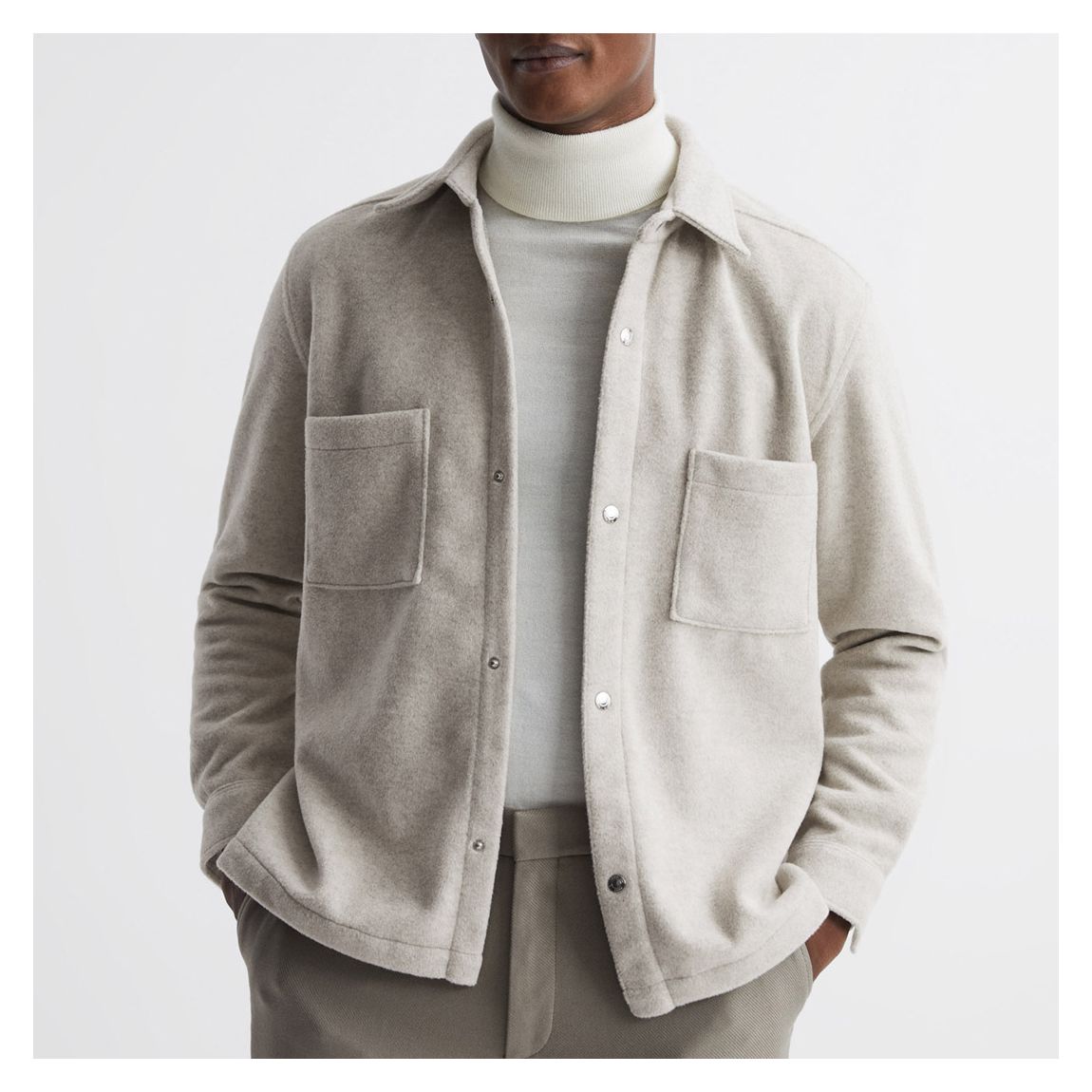 Beige Loke Shirt Jacket main product photo