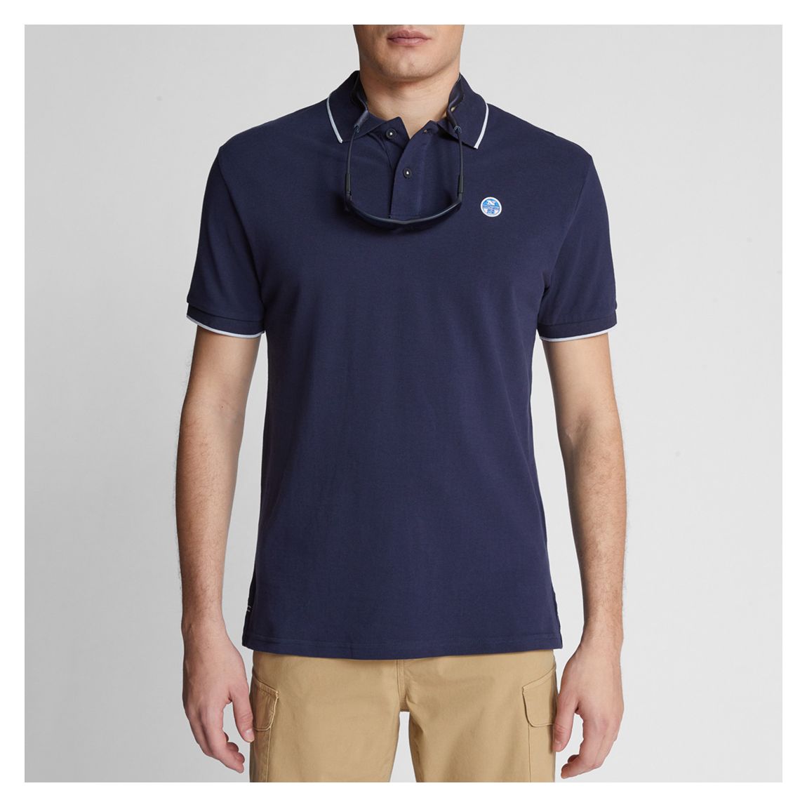 Navy Logo Detail Cotton Polo Shirt main product photo