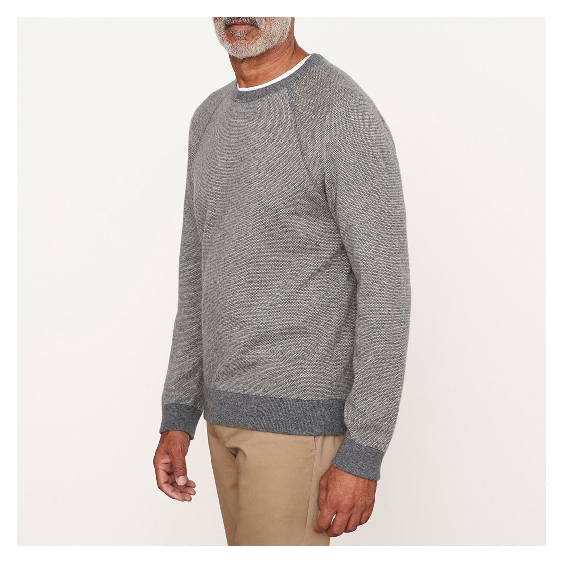 Grey Birdseye Crew Neck Jumper main product photo