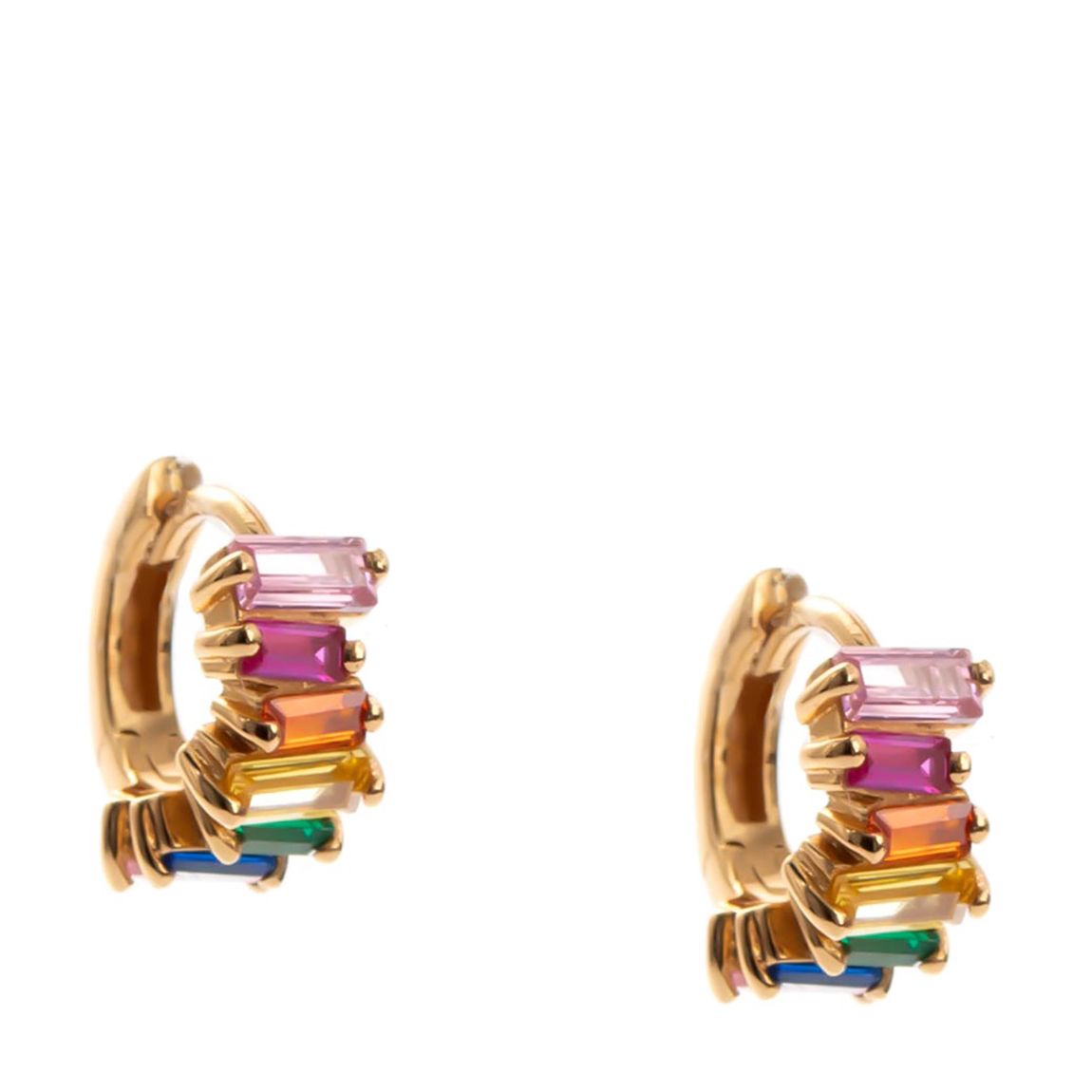 Gold Multi Multicoloured Huggie Earrings main product photo
