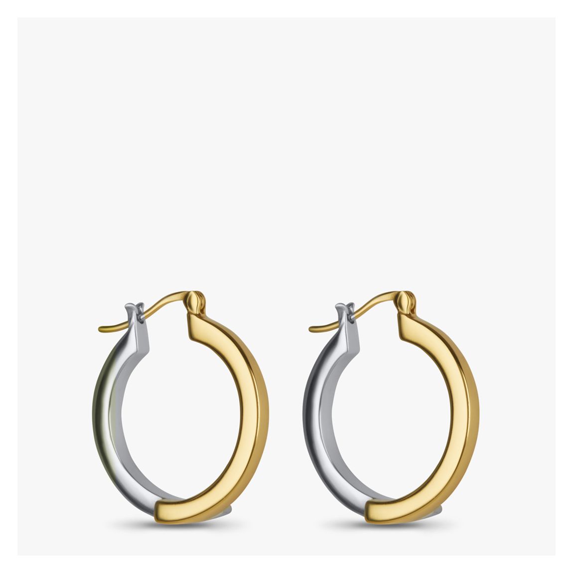 Two-Tone Sterling Silver And 18K Gold Hoop Earrings main product photo