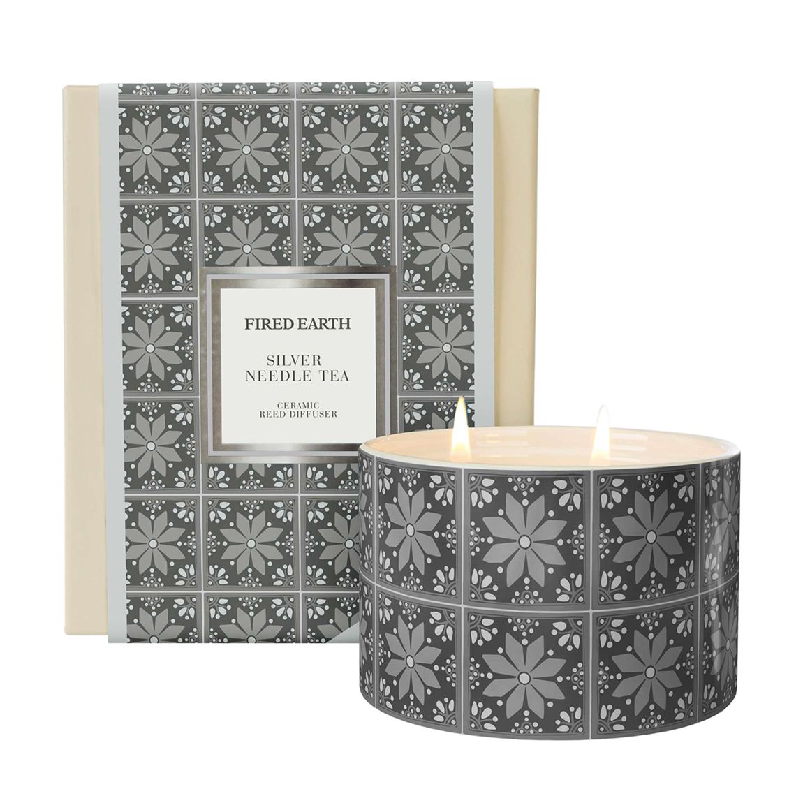 Ceramic Silver Needle Tea Large 2 Wick Candle main product photo