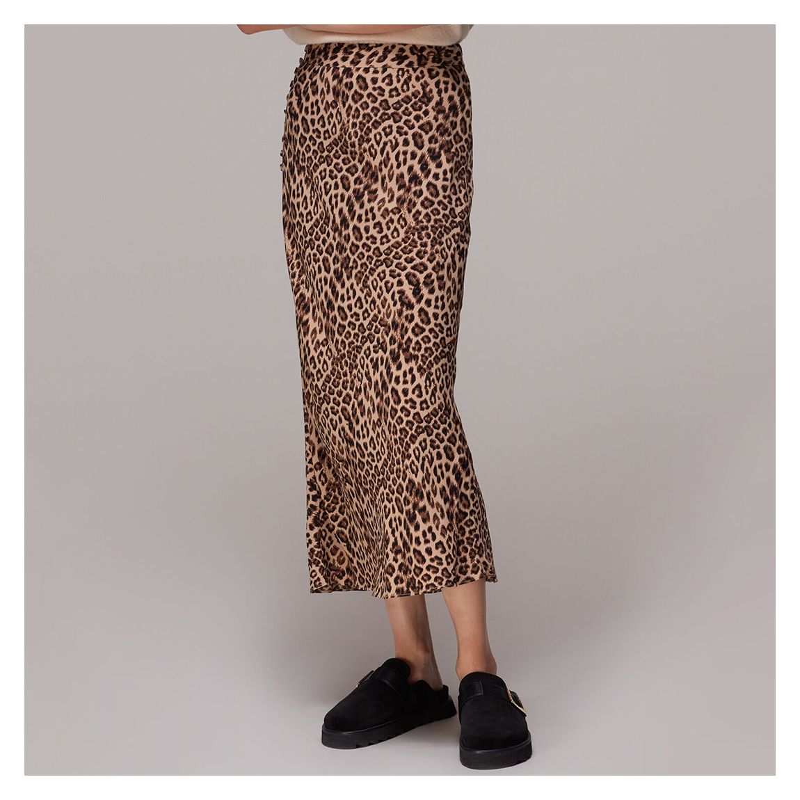 Brown Jungle Cheetah Button Skirt main product photo
