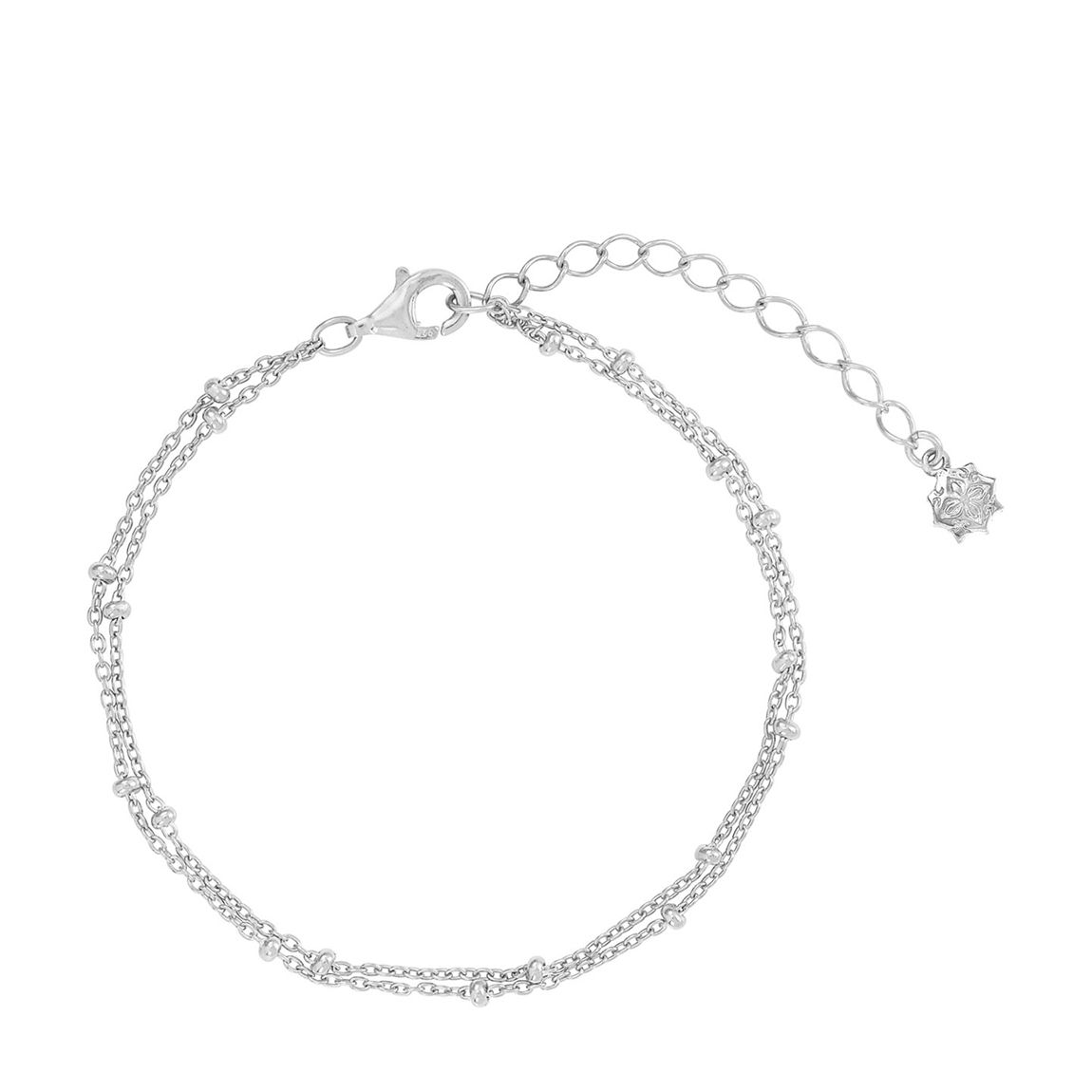 Silver Double row dotty chain bracelet main product photo