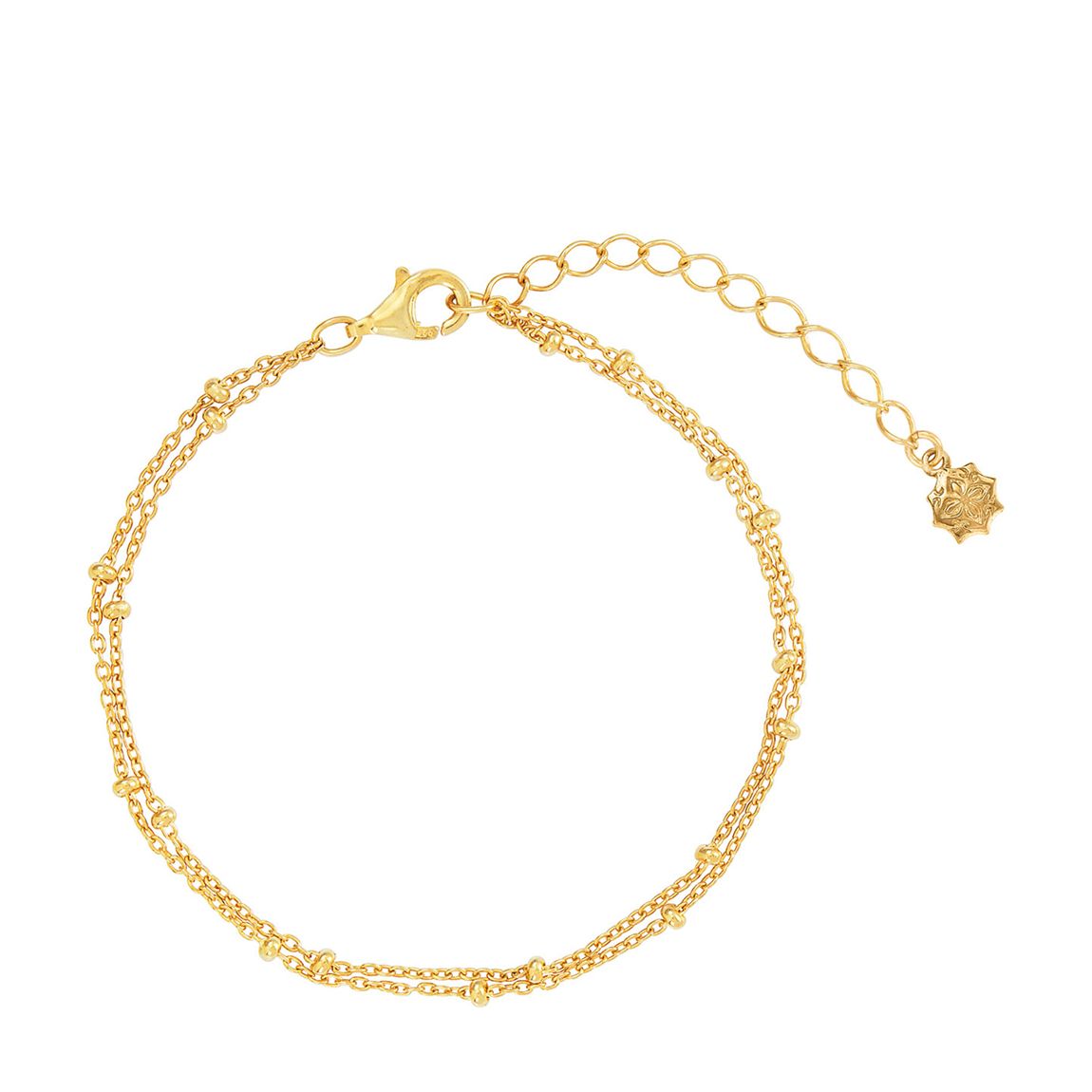 Gold Double row dotty chain bracelet main product photo