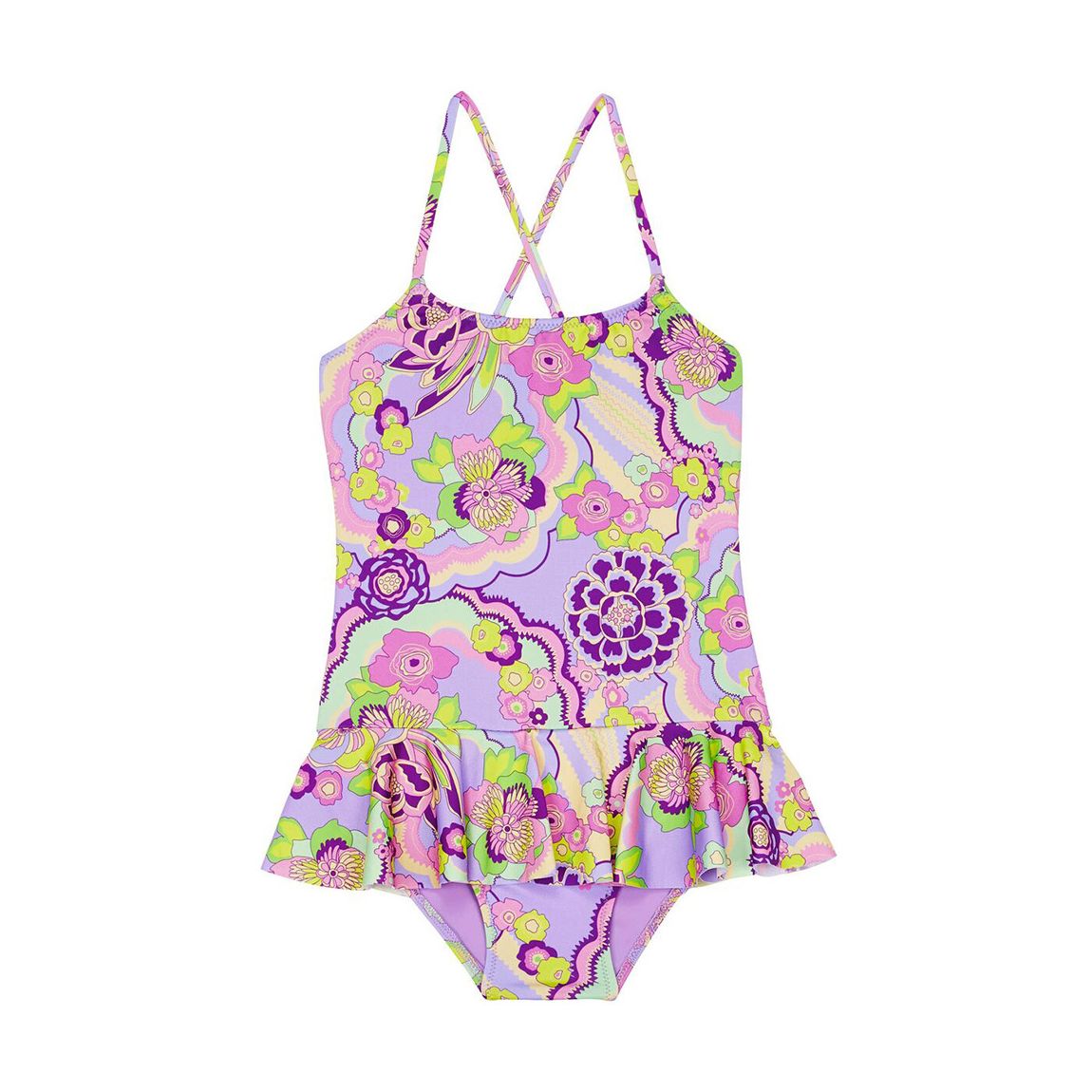 Girls' Swimwear Rainbow Flowers main product photo