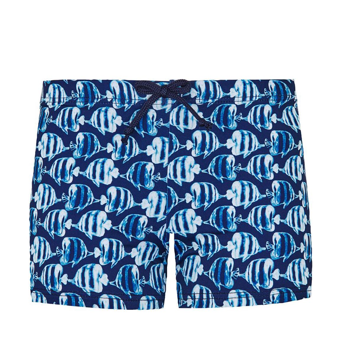 Boy's Blue Fish Print Swim Shorts main product photo