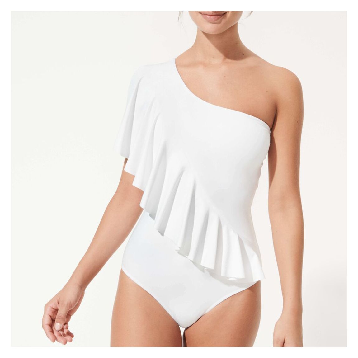 Asymmetrical Ruffles One-Piece Swimsuit main product photo