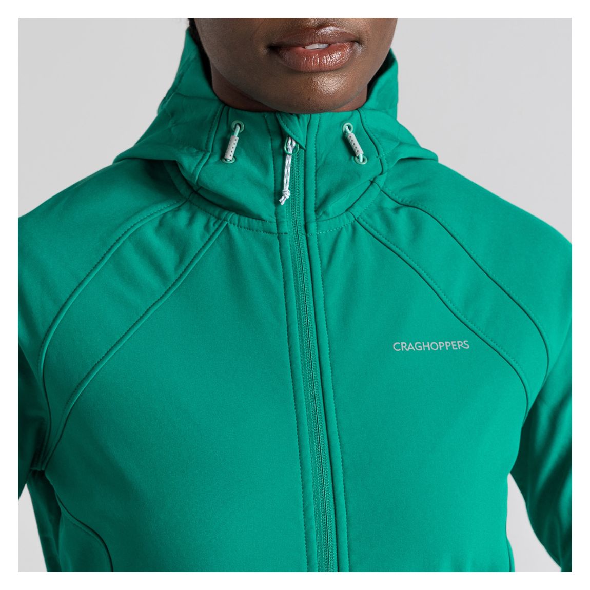 Green Karina Softshell Hooded Weather Resist Jacket main product photo