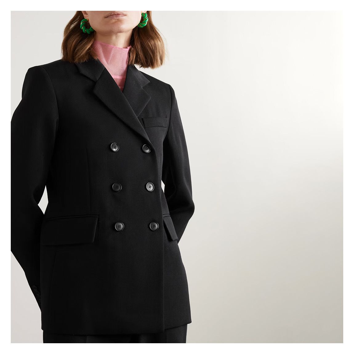 Black Double Breasted Wool Jacket main product photo