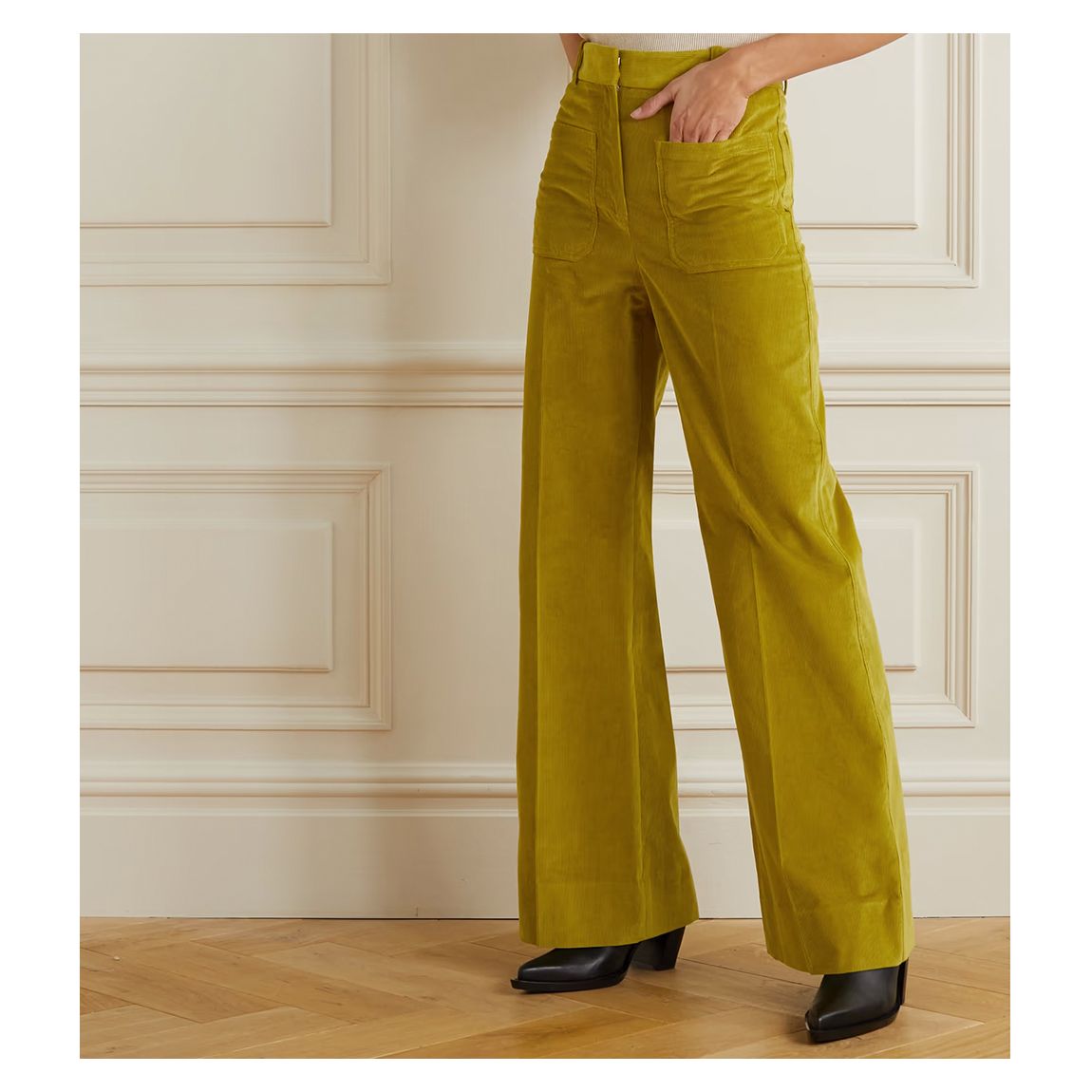 Mustard Corduroy Alina Cotton Trousers main product photo