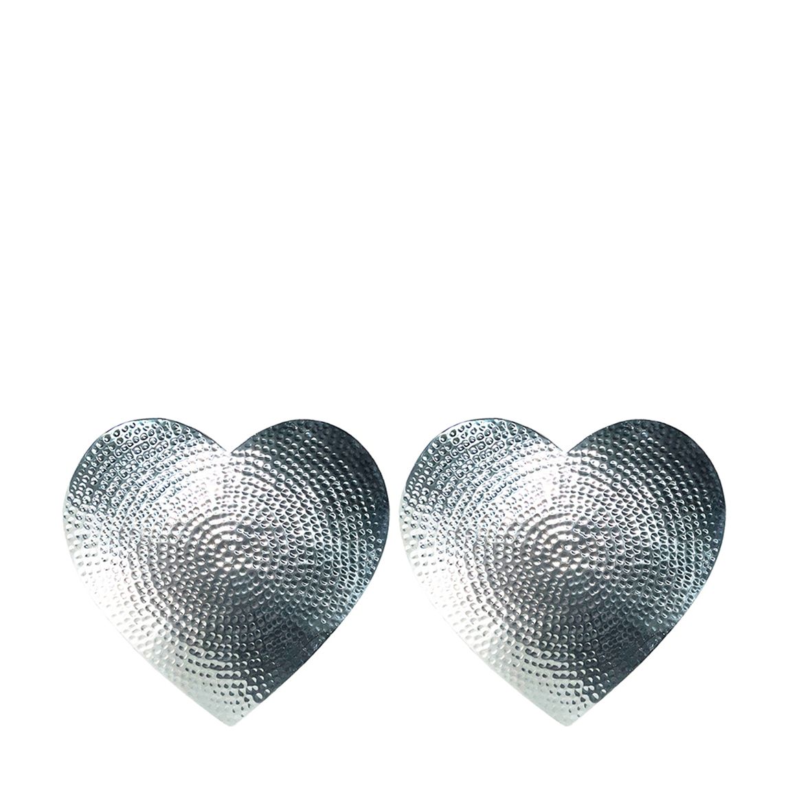 Set of 2 Silver Heart Hammered Place Mats main product photo