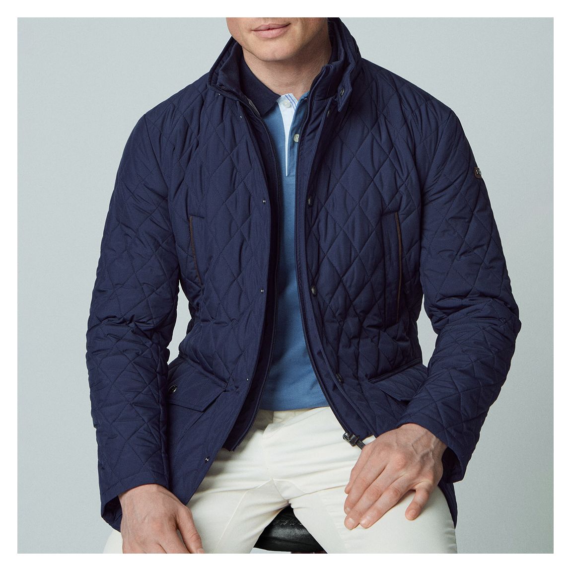 Navy Quilted Jacket main product photo