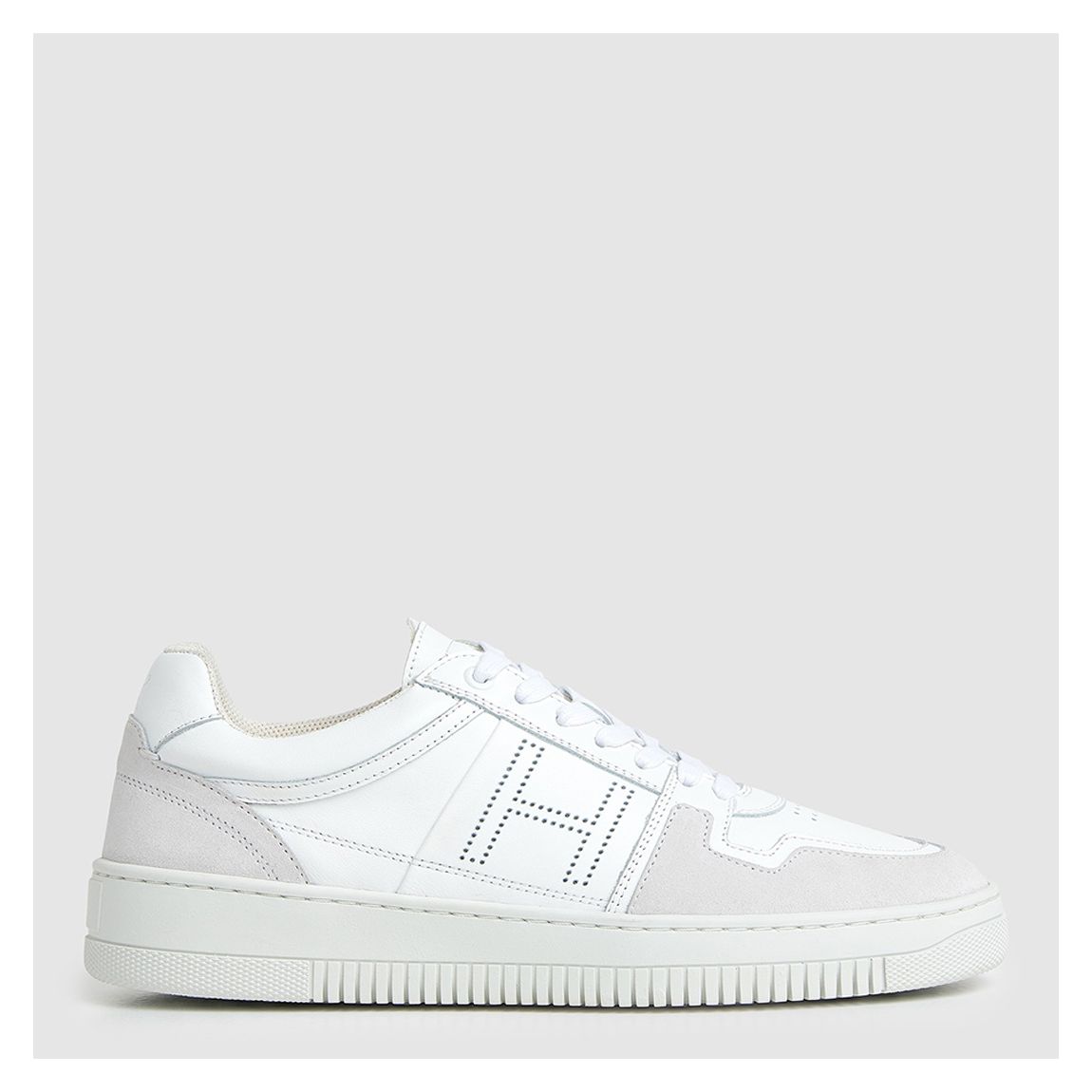 White Leather Low Top Trainers main product photo