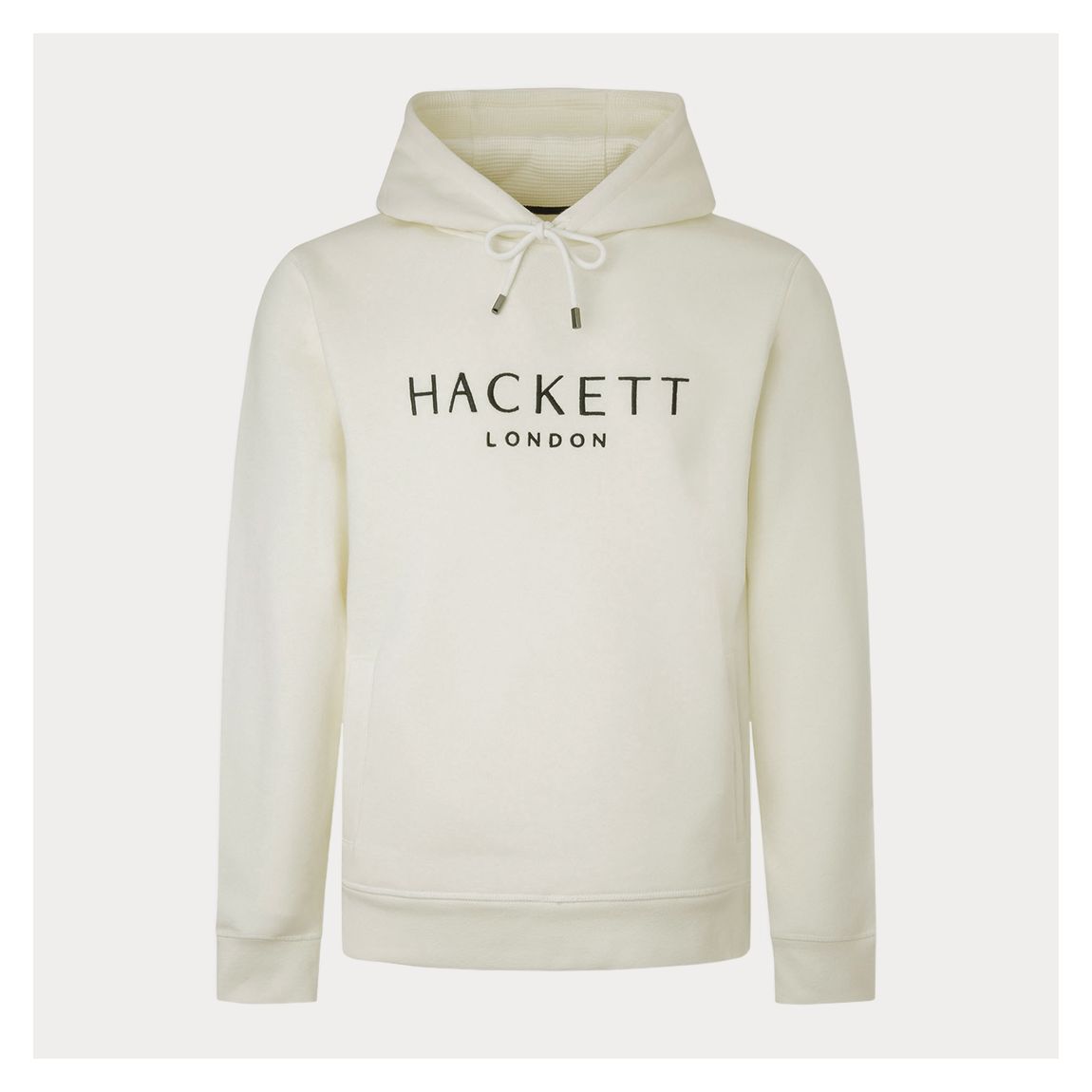 White Cotton Blend Drawstring Hoodie main product photo