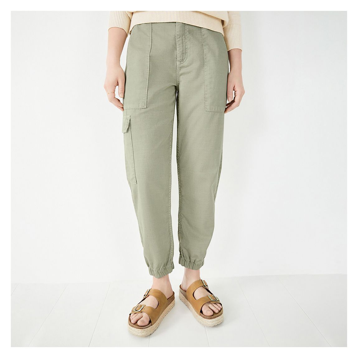 Green Fenn Cuffed Cargo Chinos main product photo