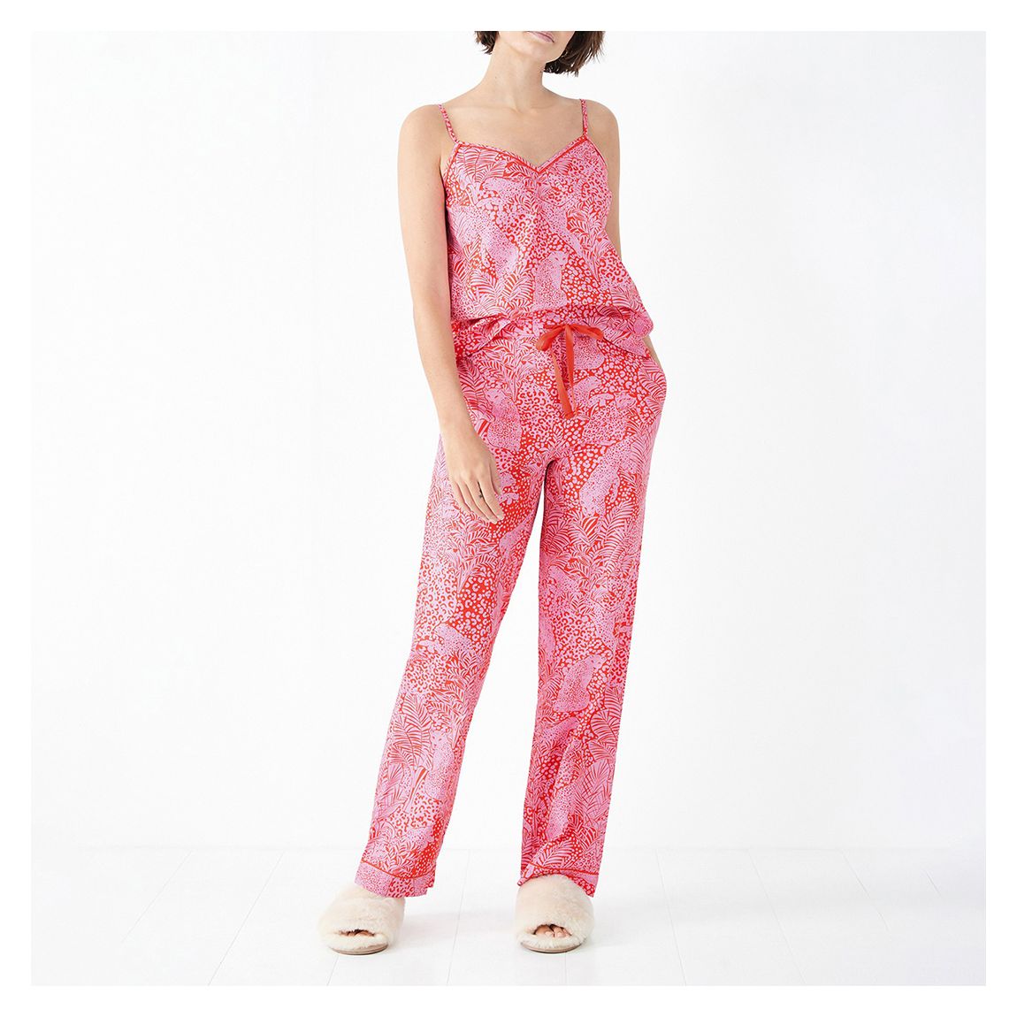 Pink Cotton Isla Printed Cami Pyjamas main product photo