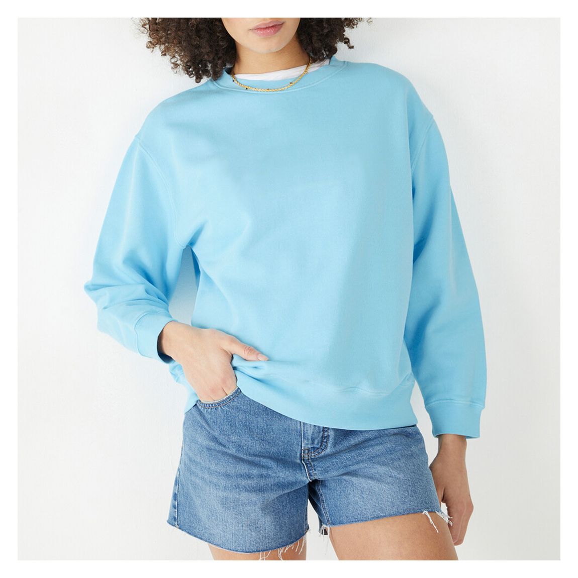 Light Blue Emett Cotton Sweatshirt main product photo