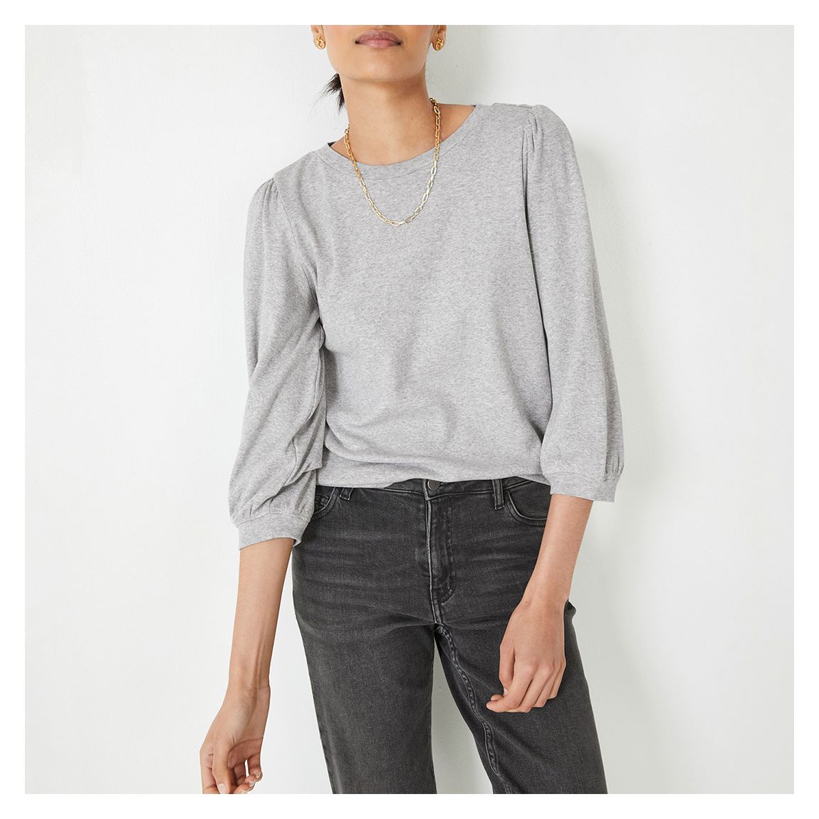 Grey Cotton Mimi T-Shirt main product photo