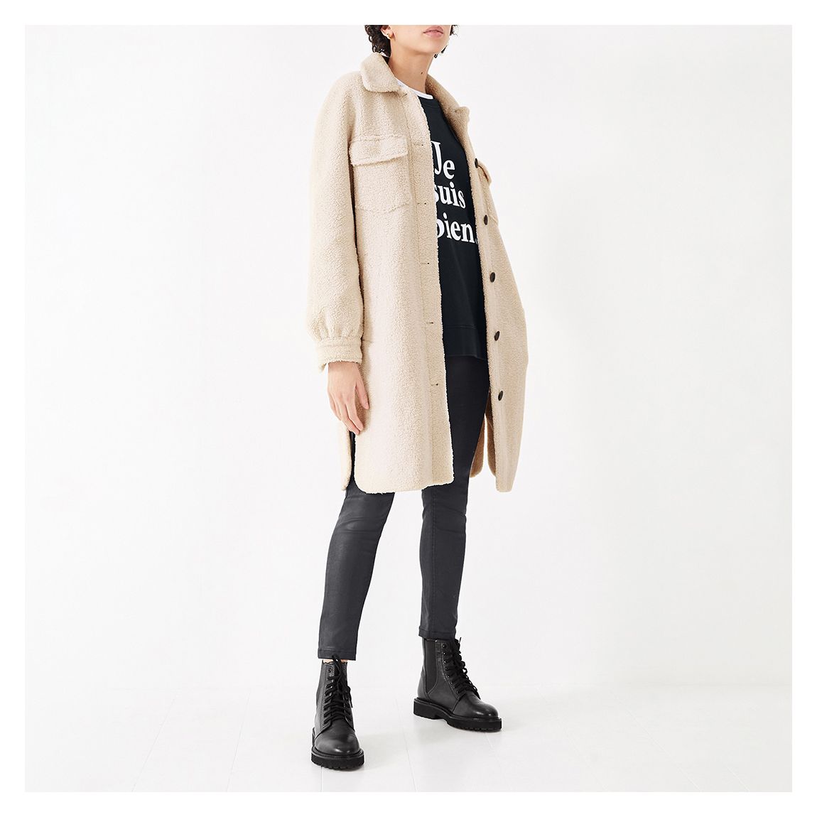 Cream Monroe Faux Shearling Jacket main product photo