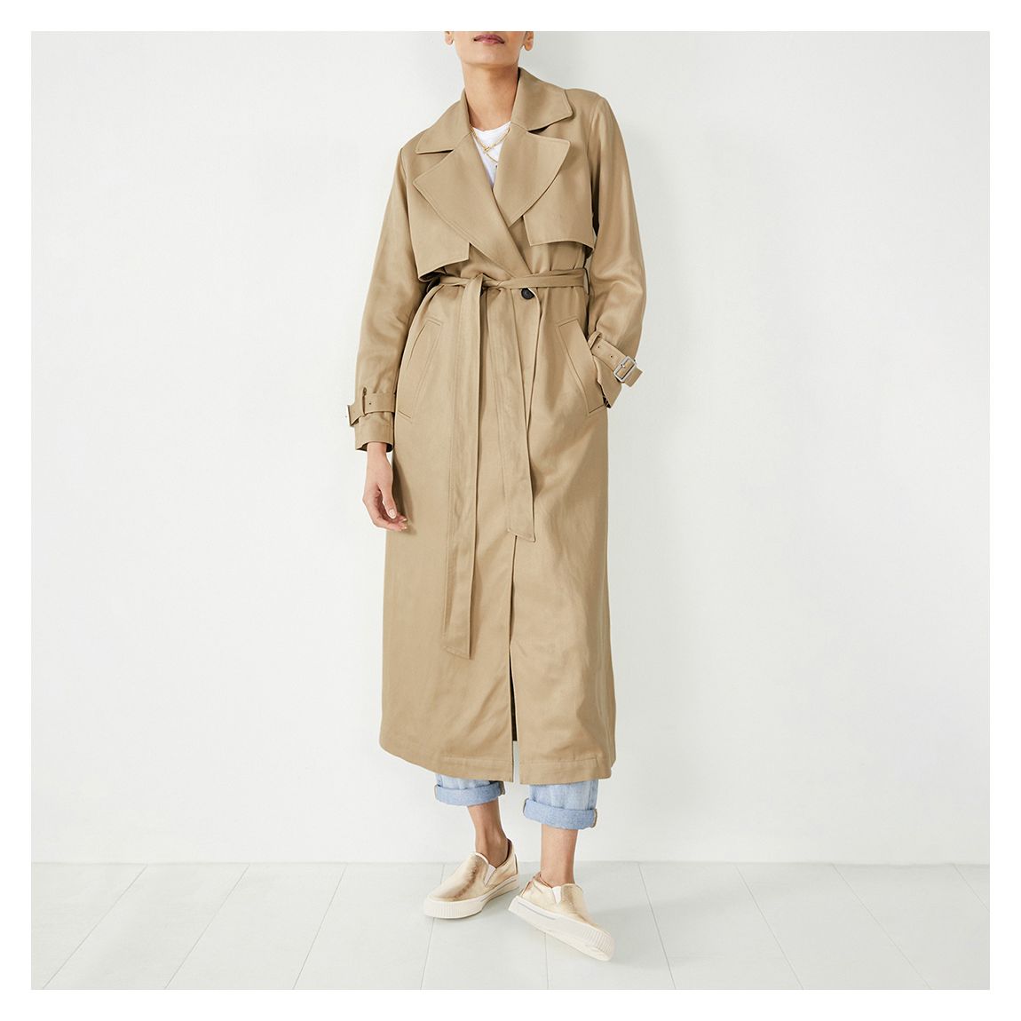 Camel Iona Belted Trench Coat main product photo