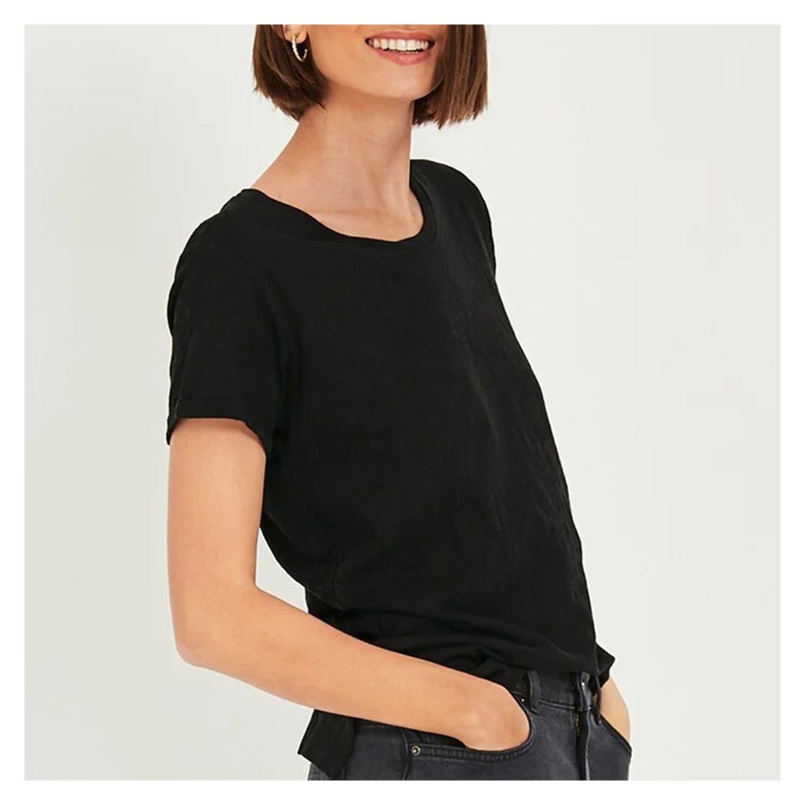 Black Crew Neck Cotton T-Shirt main product photo