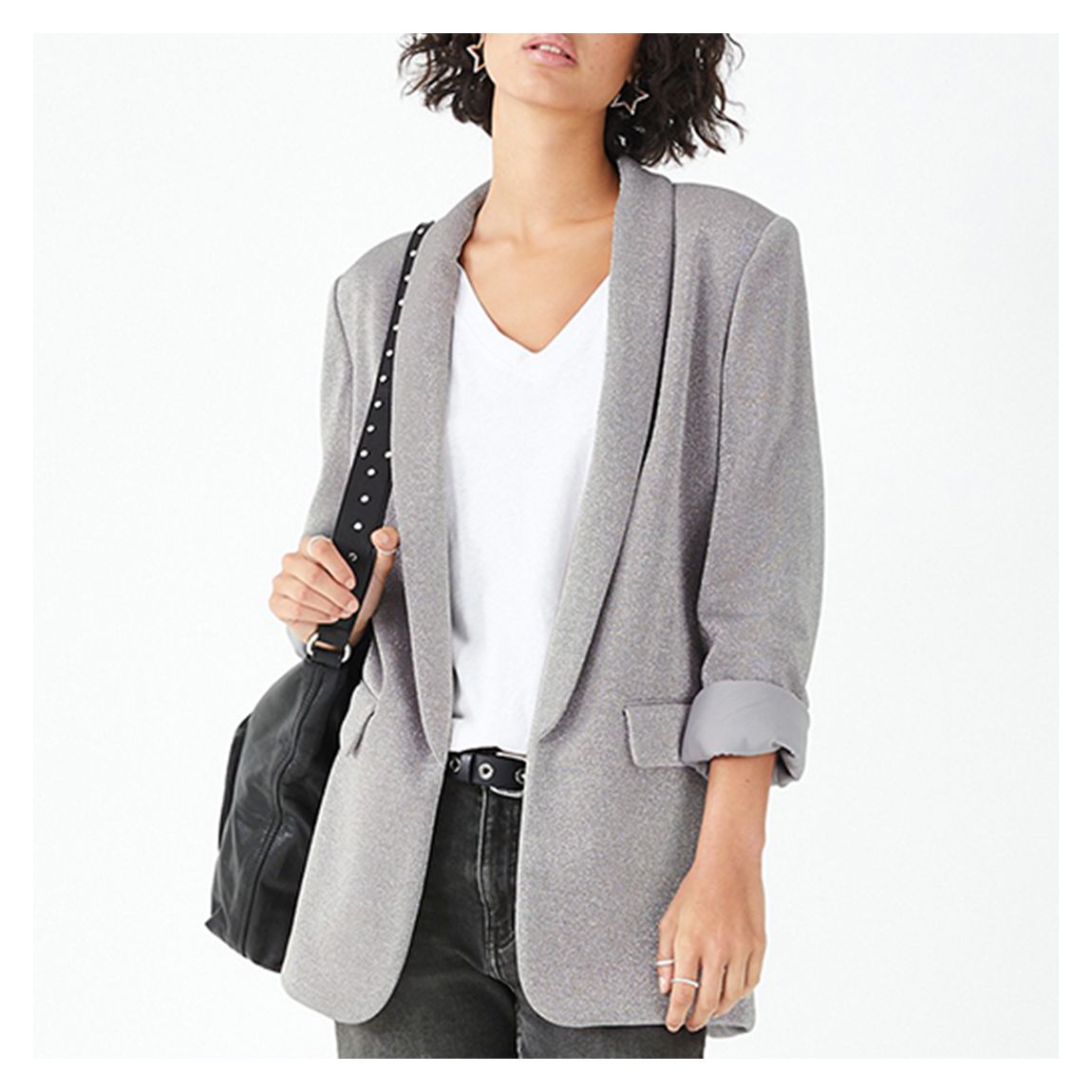 Grey Tux Sparkle Jersey Blazer main product photo