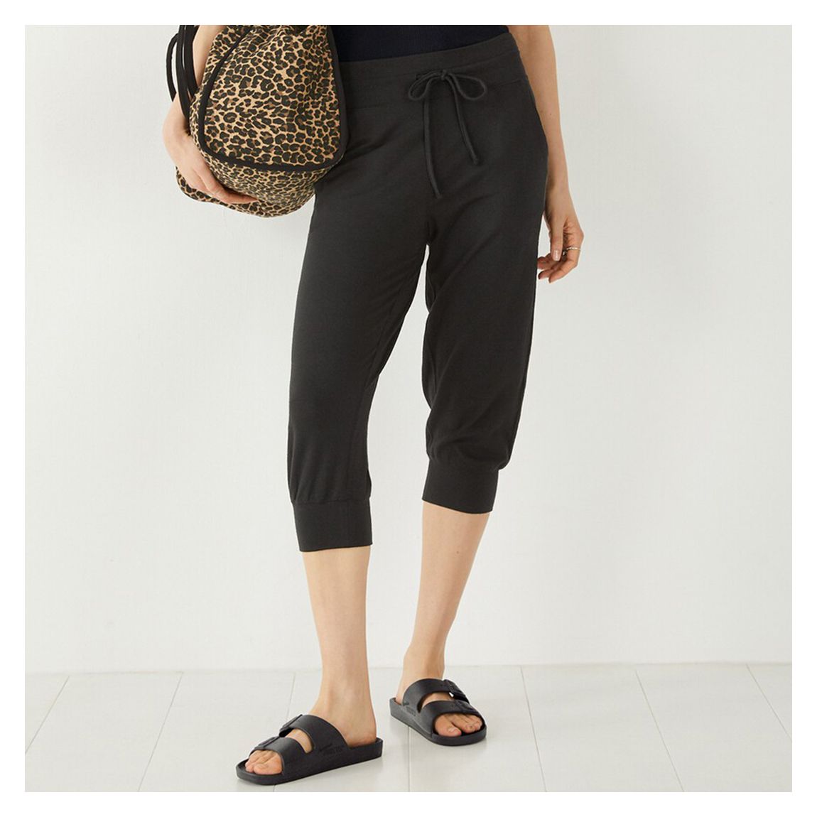 Black 3/4 Cotton Blend Joggers main product photo