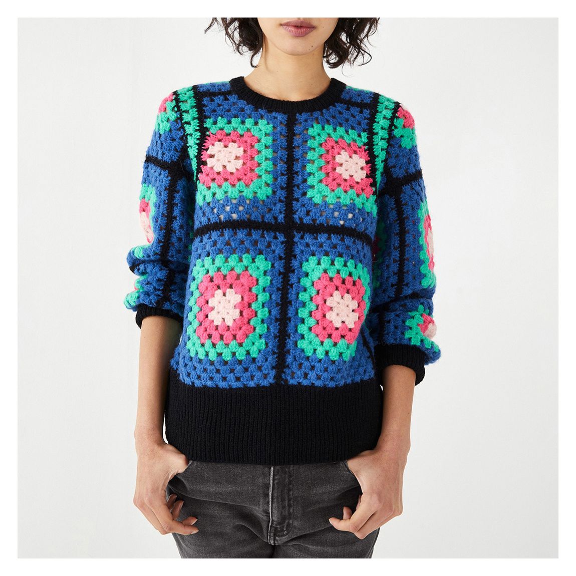 Multi Yara Wool Blend Crochet Jumper main product photo