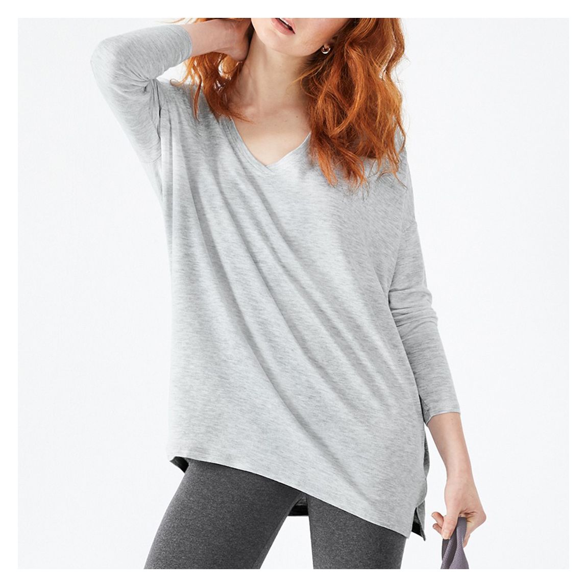 Grey Wide Jersey Top main product photo