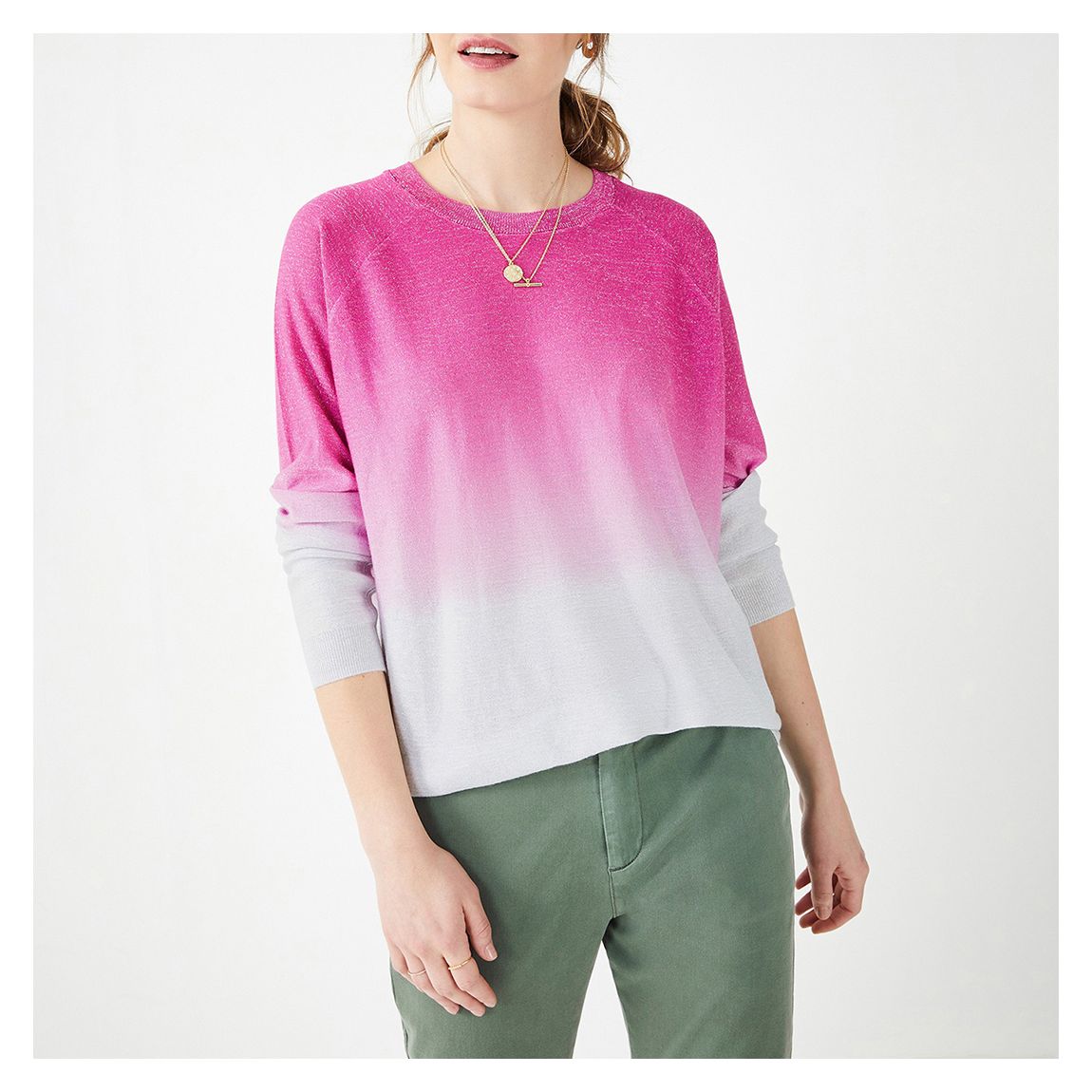 Pink/Silver Gwithian Metallic Jumper main product photo