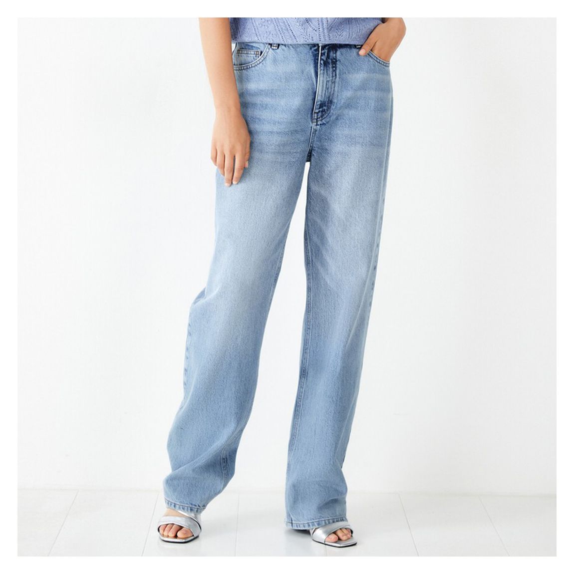 Light Blue Remy Straight Relaxed Jeans main product photo