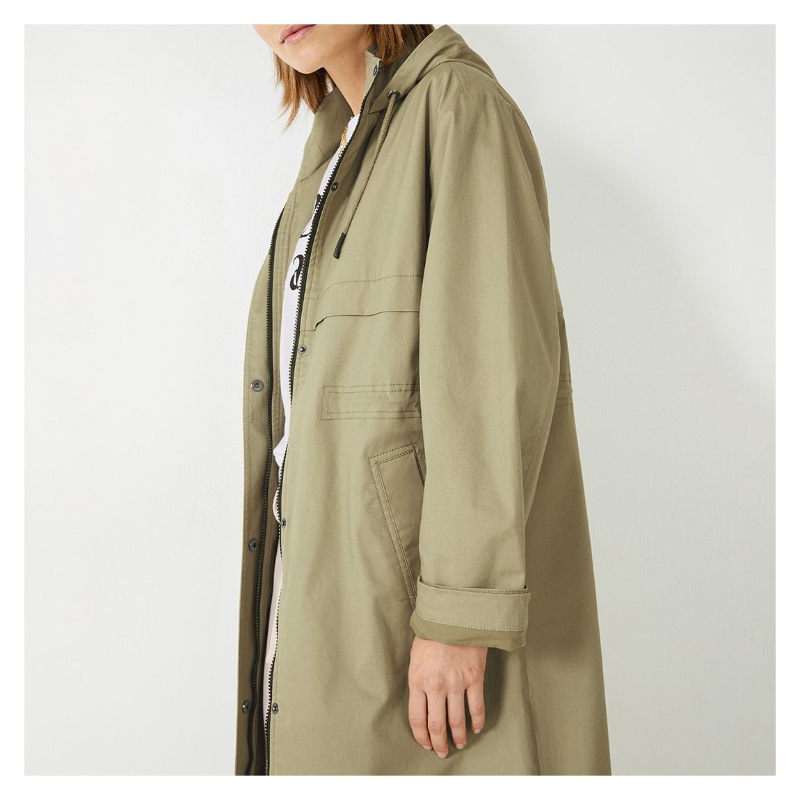 Green Allie Cotton Parka main product photo
