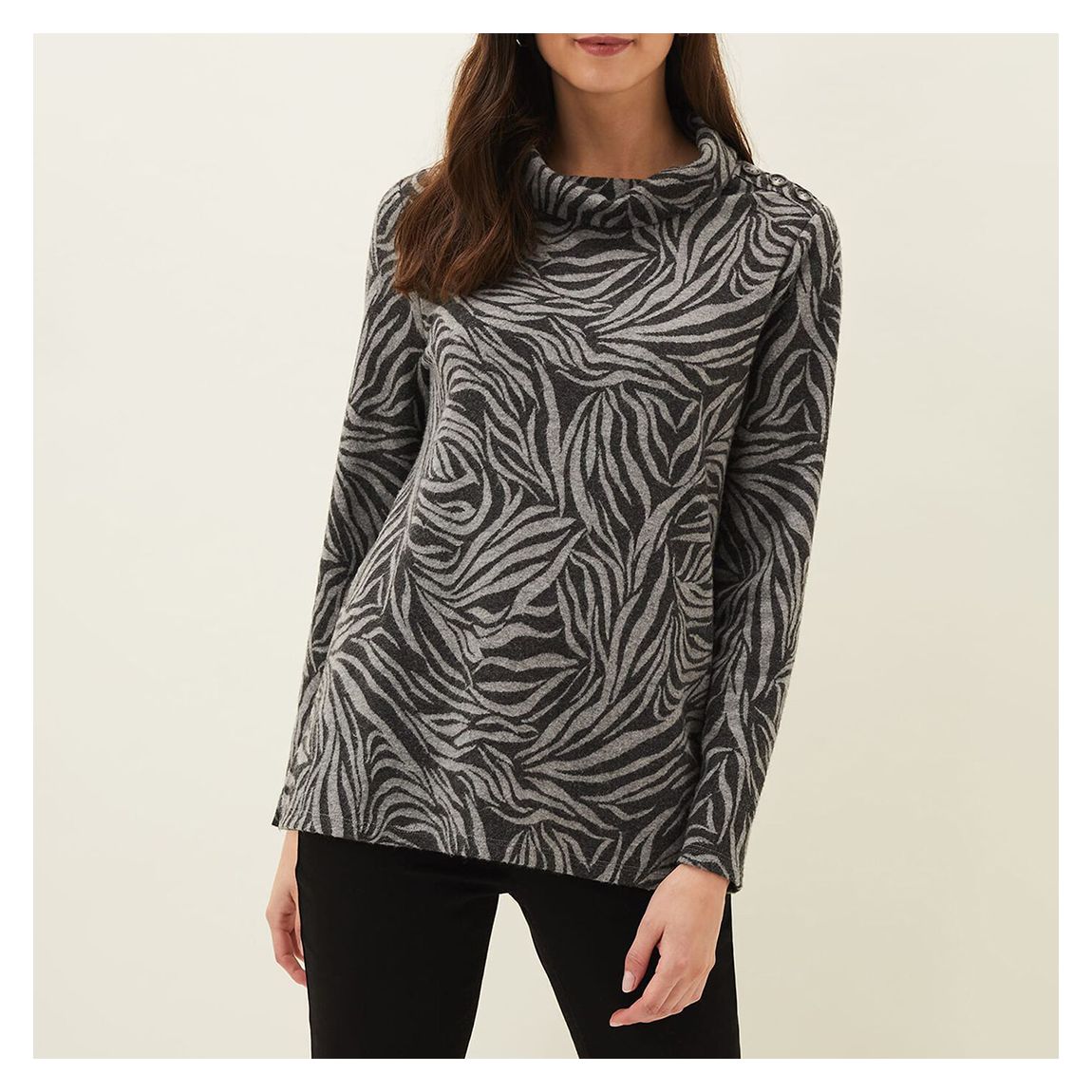 Black Nerissa Animal Snuggle Top main product photo