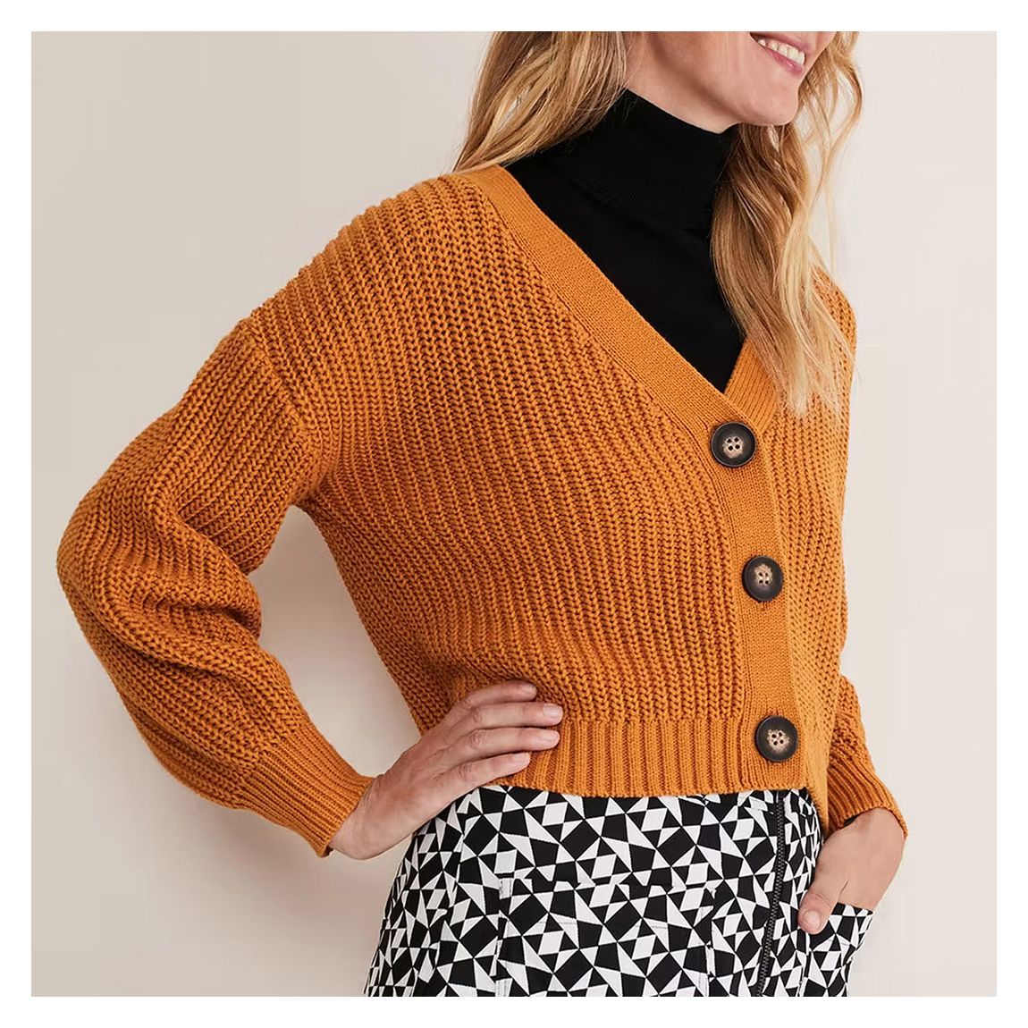 Orange Vika Short Chunky Cardigan main product photo
