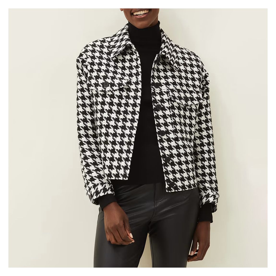 Black/White Brienna Dogtooth Jacket main product photo