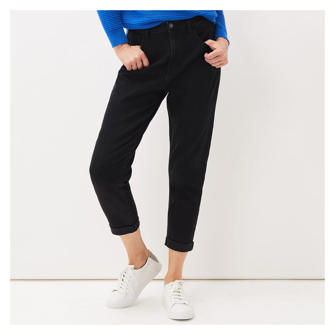Black Angelina Girlfriend Straight Leg Jeans main product photo