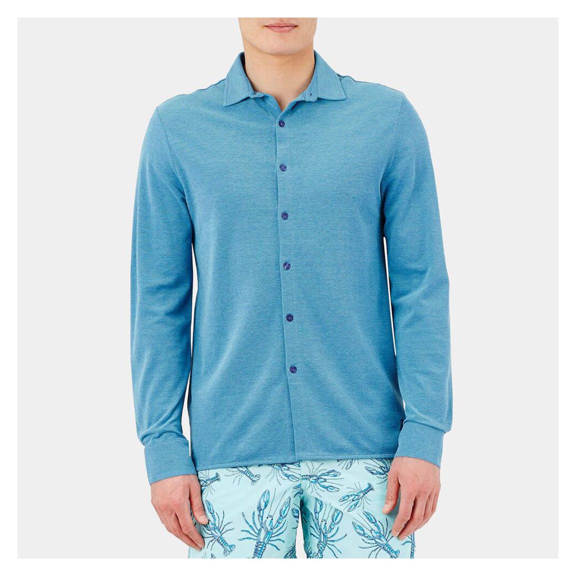 Blue Cotton Long Sleeve Shirt main product photo