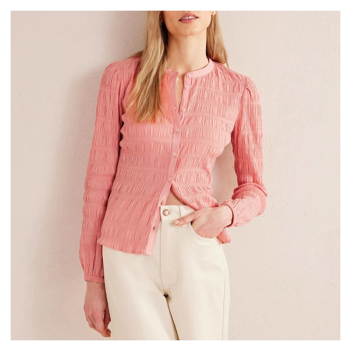 Pink Fitted Textured Shirt main product photo