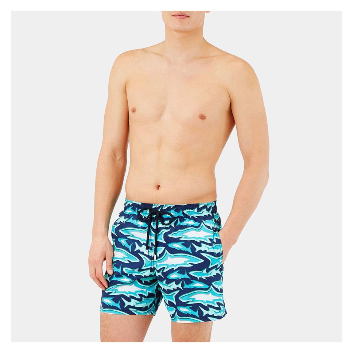 Blue Sharks Swim Trunks main product photo