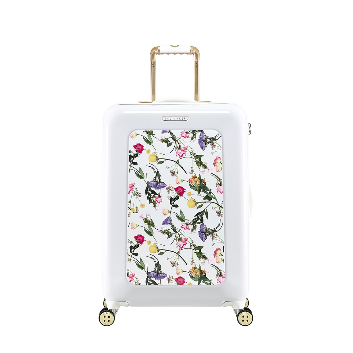 White Take Flight Scattered Bouquet Medium 4 Wheel Suitcase main product photo