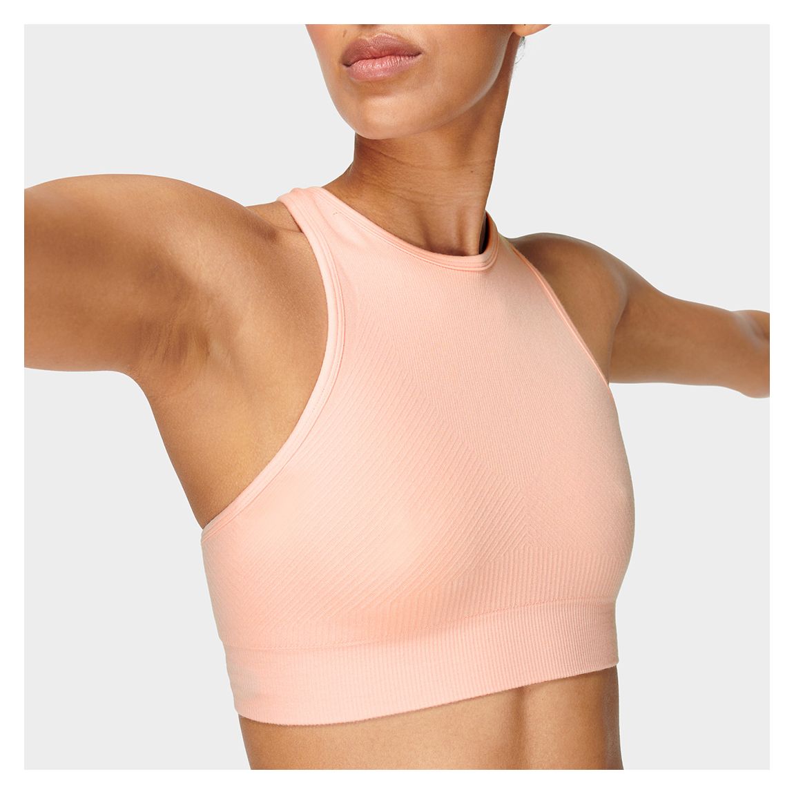 Pink Mindful Seamless High Neck Yoga Bra main product photo