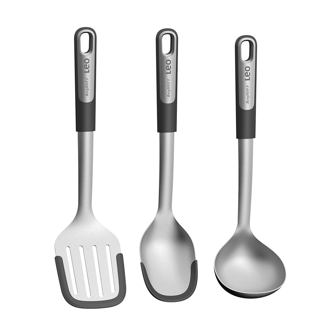 3 Piece Leo Graphite Utensil Set main product photo