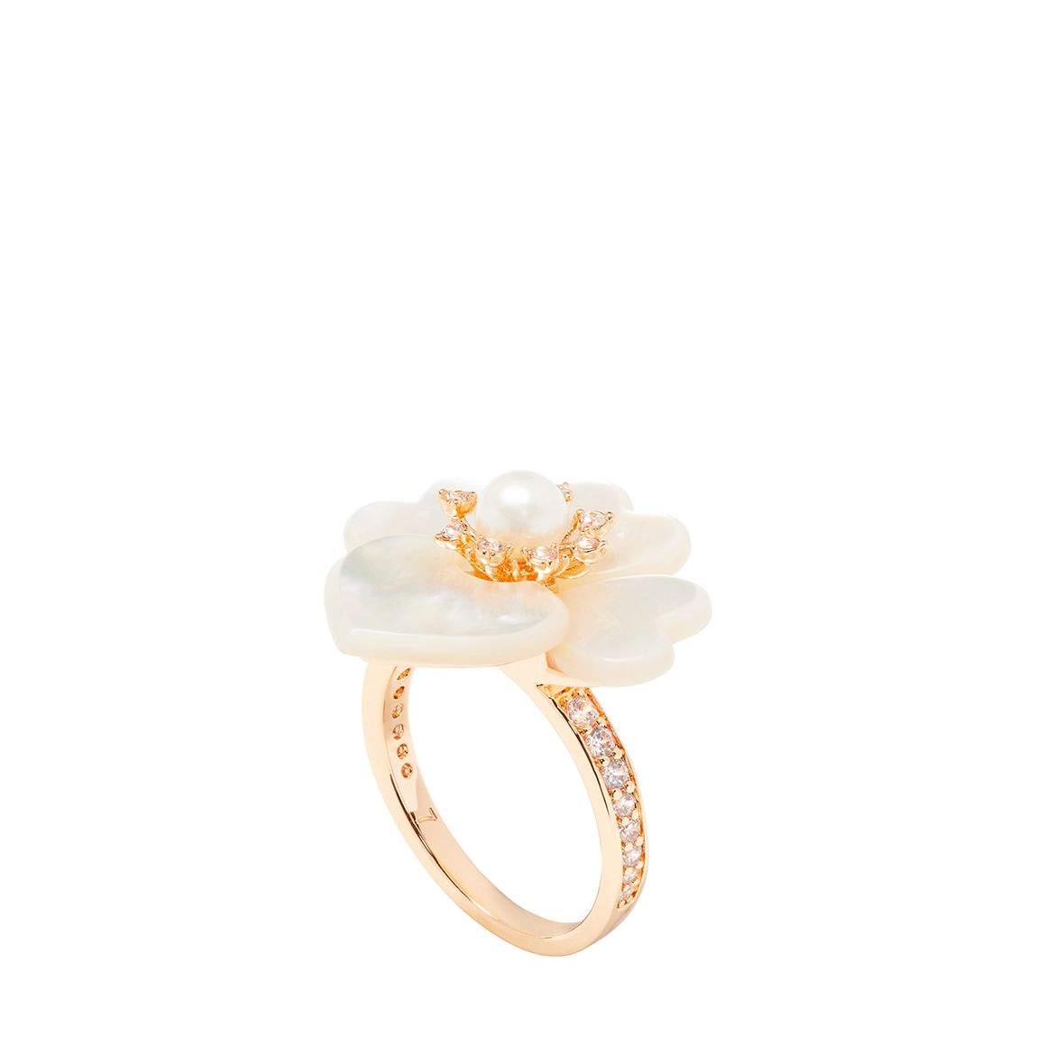 Gold White Multi Precious Pansy Ring main product photo