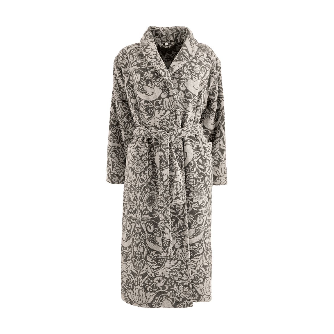 Pure Strawberry Thief S/M Robe, Charcoal main product photo