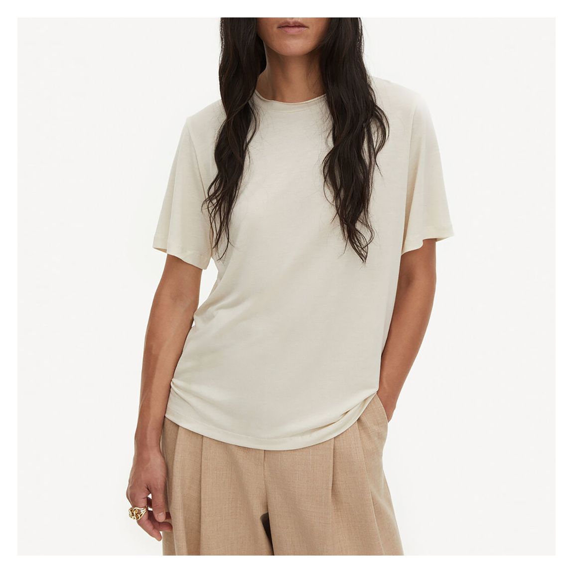 Cream Aleah Short Sleeve Top main product photo
