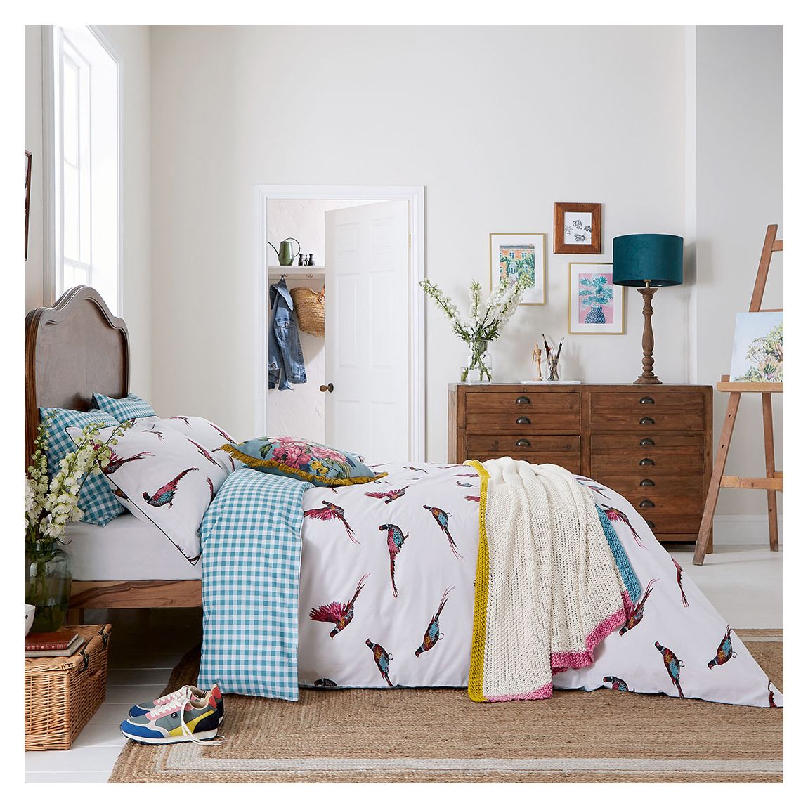 Patterdale Pheasants Double Duvet Cover Set, Multi main product photo