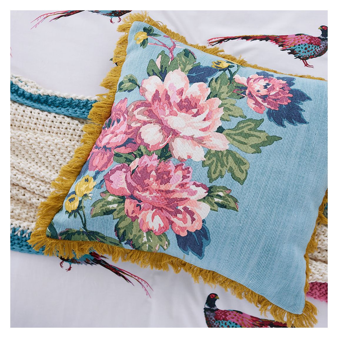 Patterdale Pheasants Cushion, Multi main product photo
